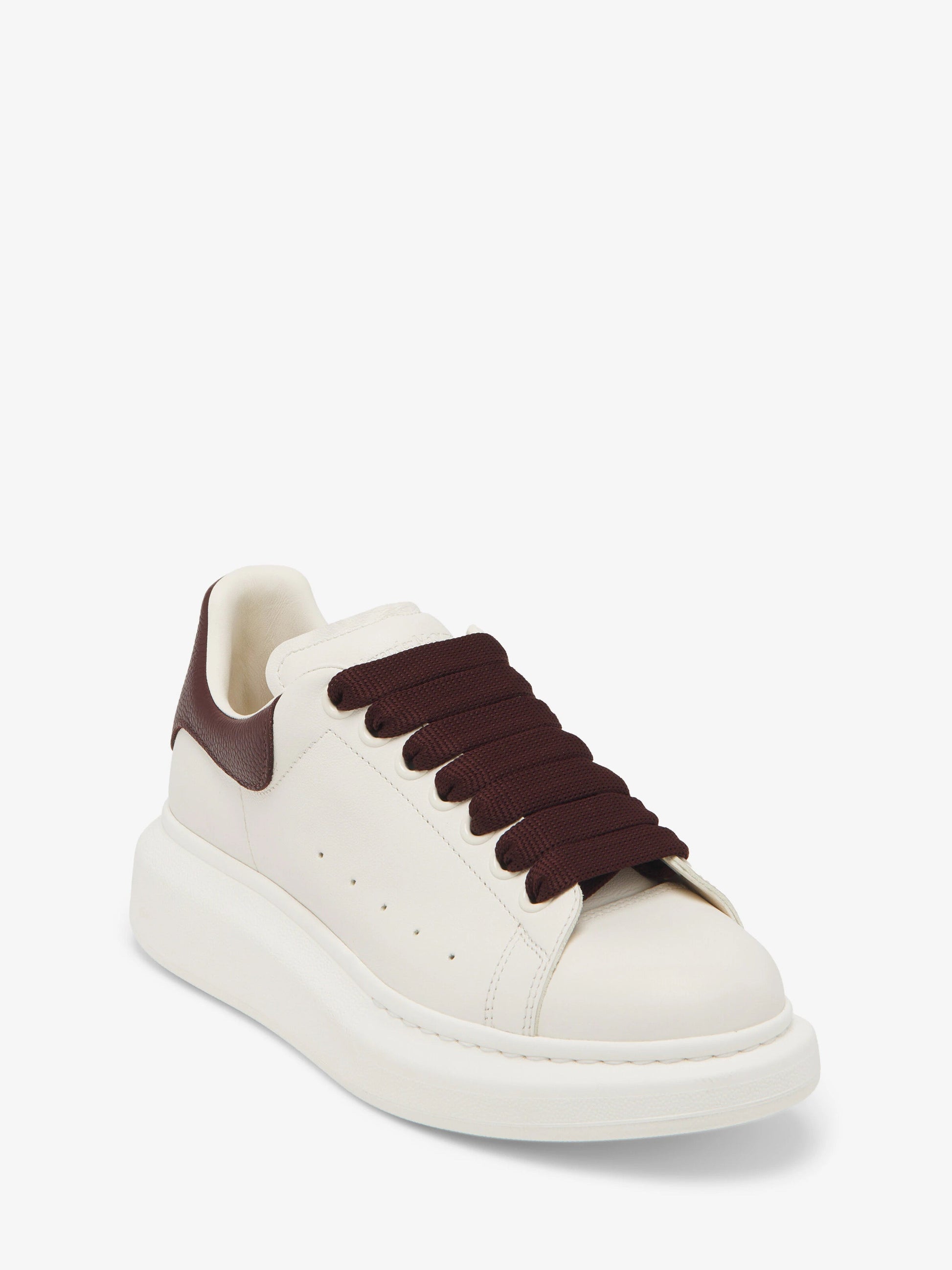 Alexander McQueen Men's Oversized 
Sneaker in Off-white/bordeaux