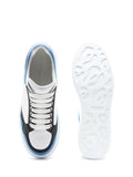 Alexander McQueen Men's Oversized Retro Sneaker in White/Blue/ Ash Gray