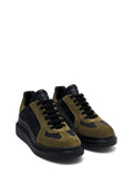 ALEXANDER McQUEEN Men's Oversized Retro Sneaker in Black/khaki