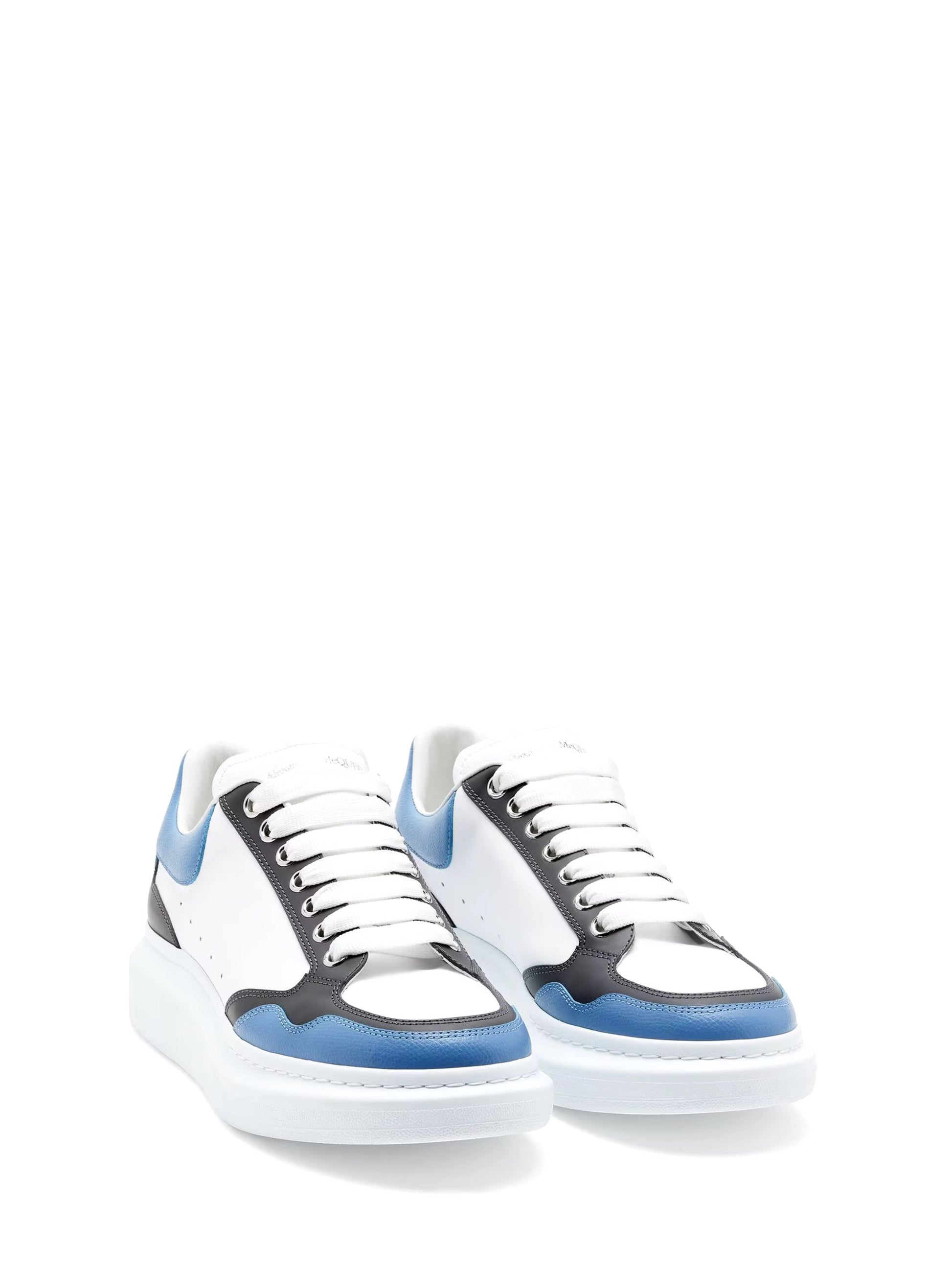 Alexander McQueen Men's Oversized Retro Sneaker in White/Blue/ Ash Gray