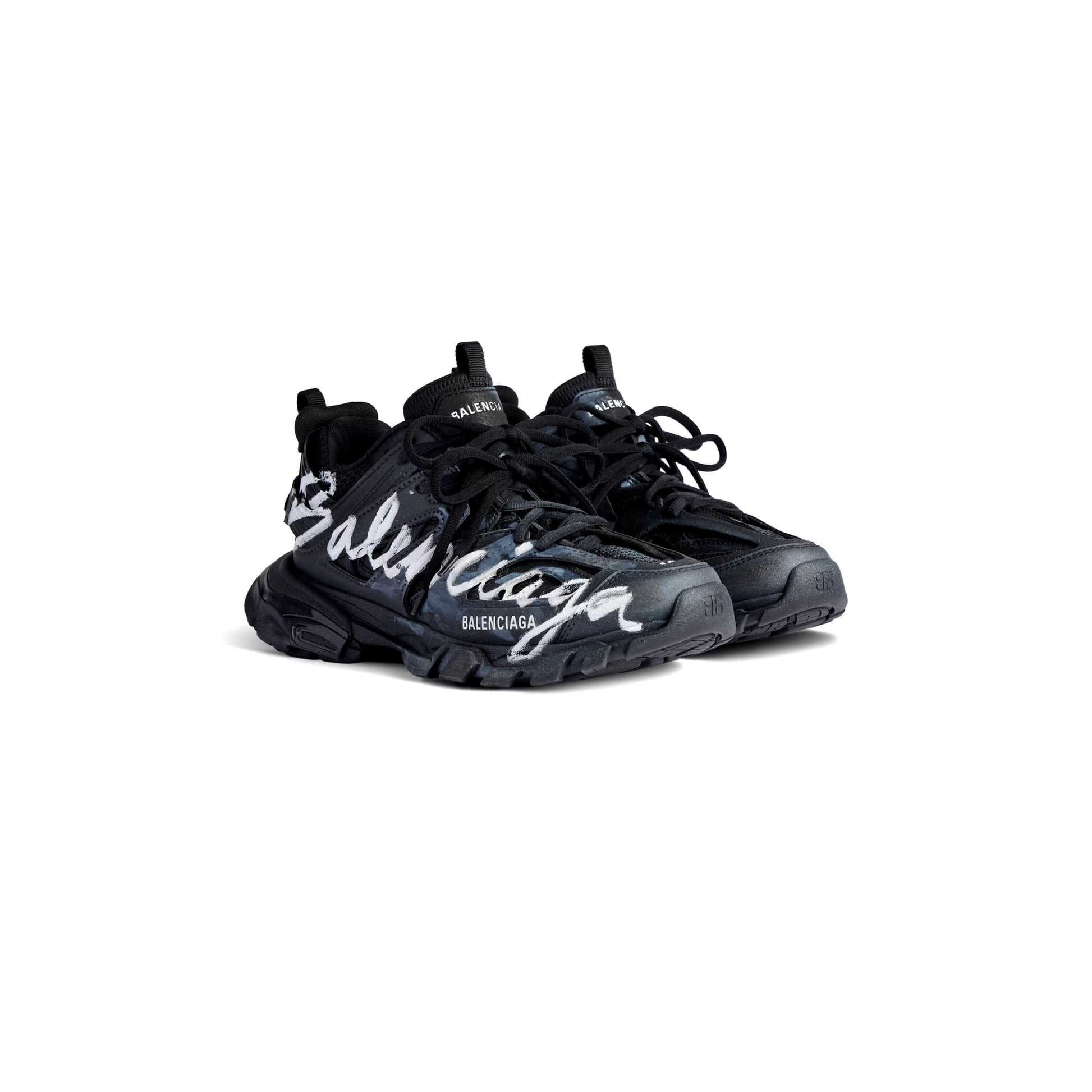 BALENCIAGA TRACK SIGNATURE SNEAKER BLACK/WHITE