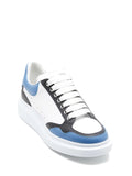 Alexander McQueen Men's Oversized Retro Sneaker in White/Blue/ Ash Gray