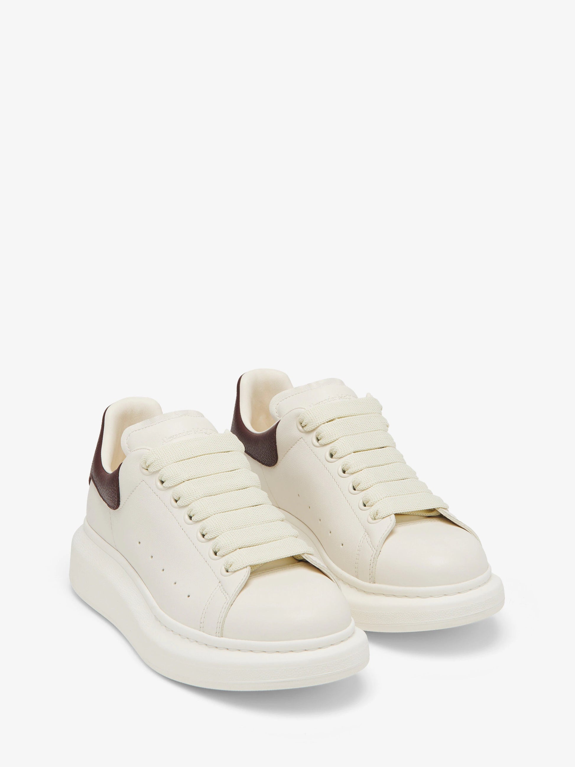 Alexander McQueen Men's Oversized 
Sneaker in Off-white/bordeaux