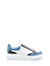 Alexander McQueen Men's Oversized Retro Sneaker in White/Blue/ Ash Gray