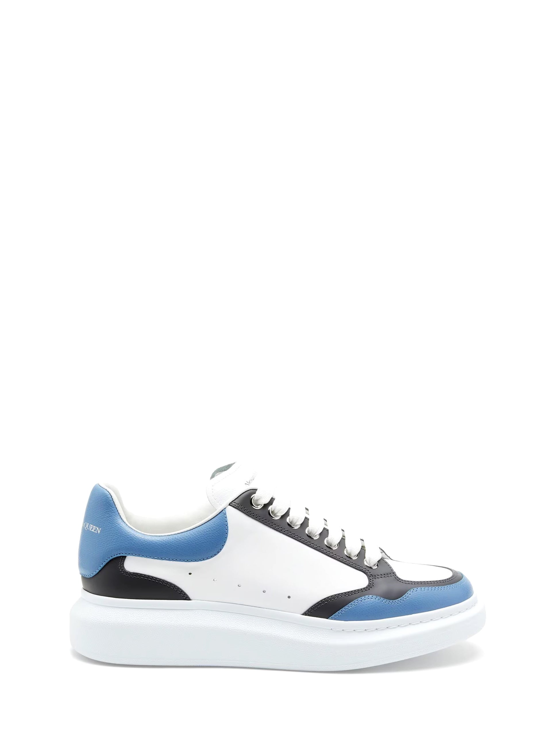 Alexander McQueen Men's Oversized Retro Sneaker in White/Blue/ Ash Gray