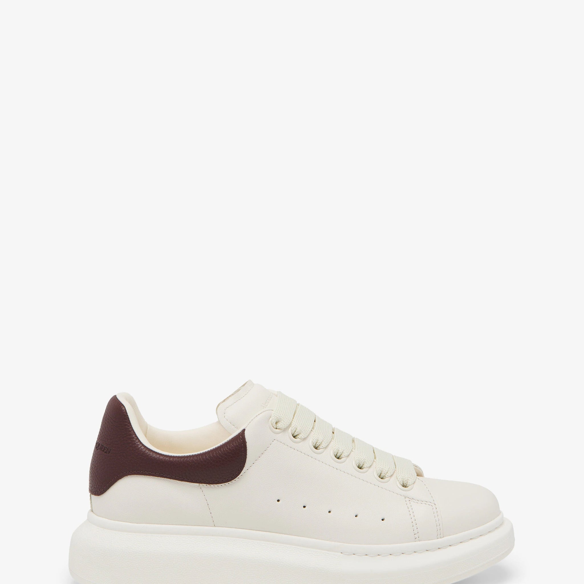 Alexander McQueen Men's Oversized 
Sneaker in Off-white/bordeaux